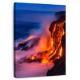 thumbnail image 1 of Elephant Stock Kilauea Lava Falls Wall Art - Vertical Canvas Wall Art - Living Room Wall Decor - Nature Canvas - Blue And Orange Decor - 32" x 48", 1 of 8