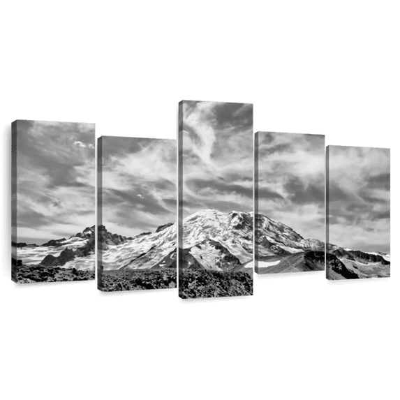 Elephant Stock King Of Kings Wall Art - Vertical Multi Panel Canvas - Living Room Wall Decor - Animal Multi Panel - Black And Gray Decor By Design Fabrikken - 36" x 57"