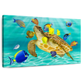 thumbnail image 1 of Elephant Stock Kiss Fest Wall Art - Horizontal Canvas Wall Art - Hallway Wall Decor - Animal Canvas - Blue And Green Decor By Carolyn Steele - 48" x 32", 1 of 8