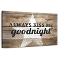 thumbnail image 1 of Elephant Stock Kiss Me Goodnight Love Typography Wall Sign Wall Art - Horizontal Canvas Wall Art - Living Room Wall Decor - Wall Signs Canvas - Black And Brown Decor - 24" x 16", 1 of 8