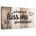 thumbnail image 1 of Elephant Stock Kiss Me Goodnight Typography Wall Sign Wall Art - Horizontal Canvas Wall Art - Living Room Wall Decor - Wall Signs Canvas - Black And Beige Decor - 12" x 8", 1 of 8