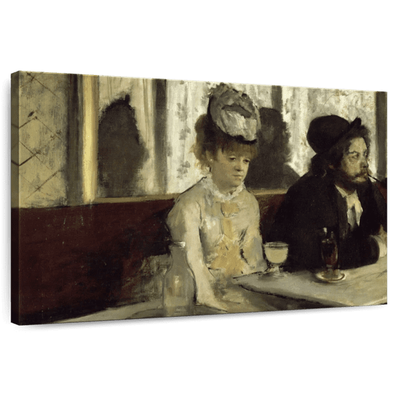 Elephant Stock L'absinthe Wall Art - Horizontal Canvas Wall Art - Living Room Wall Decor - People Canvas - Red And Gray Decor By Edgar Degas - 48" x 32"