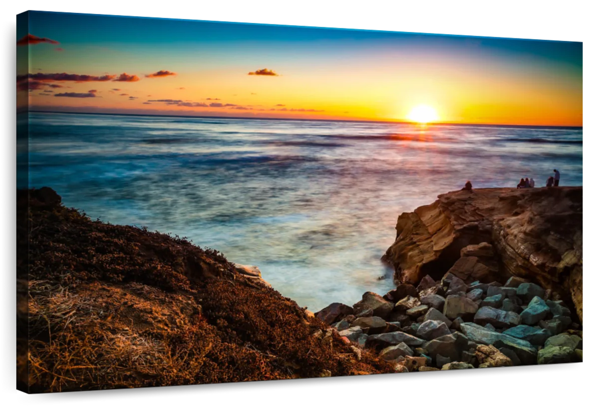 Elephant Stock La Jolla Beach Sunset Wall Art - Horizontal Canvas Wall ...
