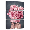 thumbnail image 1 of Elephant Stock Lady Peony Xi Wall Art - Vertical Multi Panel Canvas - Living Room Wall Decor - Floral And Botanical Multi Panel - Gray And Beige Decor - 20" x 32", 1 of 8