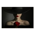 thumbnail image 1 of Elephant Stock Lady With A Rose Wall Art - Horizontal Canvas Wall Art - Living Room Wall Decor - People Canvas - Black And Gray Decor - 24" x 16", 1 of 4