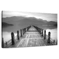 thumbnail image 1 of Elephant Stock Lake Pier I Wall Art - Horizontal Canvas Wall Art - Living Room Wall Decor - Nautical Canvas - Black And Gray Decor By Photoinc Studio - 48" x 32", 1 of 8