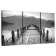 thumbnail image 1 of Elephant Stock Lake Pier I Wall Art - Horizontal Multi Panel Canvas - Living Room Wall Decor - Nautical Multi Panel - Black And Gray Decor By Photoinc Studio - 57" x 36", 1 of 8