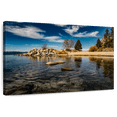 thumbnail image 1 of Elephant Stock Lake Tahoe Panorama Wall Art - Horizontal Canvas Wall Art - Living Room Wall Decor - Nature Canvas - Blue And Beige Decor - 36" x 24", 1 of 8