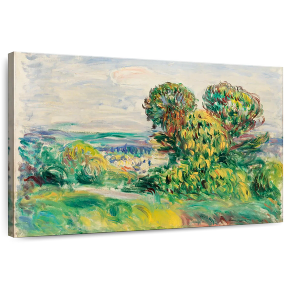 Elephant Stock Landscape 1890 Wall Art - Horizontal Canvas Wall Art - Living Room Wall Decor - Nature Canvas - Gray And Green Decor By Pierre Auguste Renoir - 12" x 8"