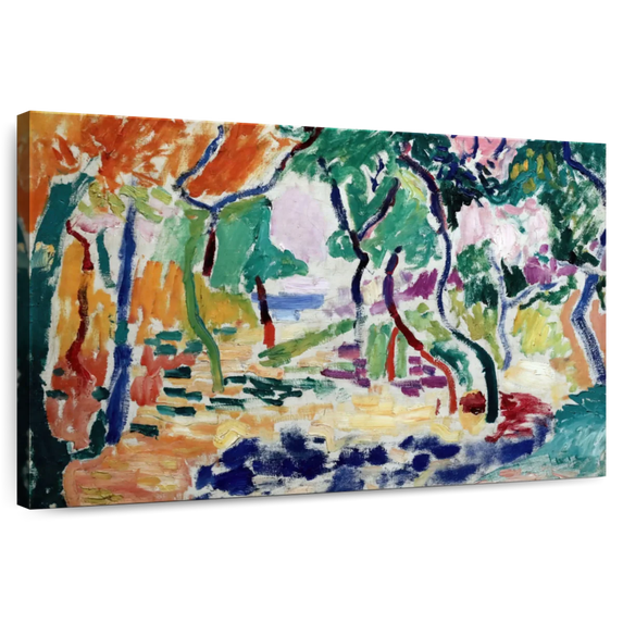 Elephant Stock Landscape Near Collioure Wall Art - Horizontal Canvas Wall Art - Living Room Wall Decor - Abstract Canvas - Blue And Orange Decor By Henri Matisse - 30" x 20"