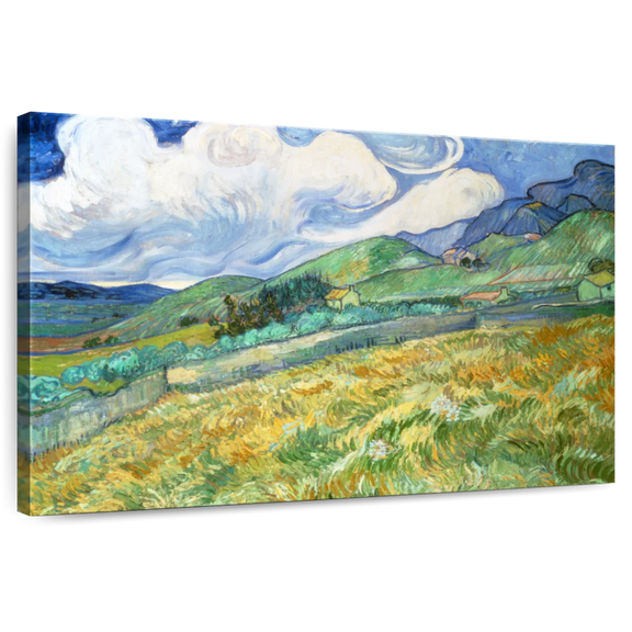 Elephant Stock Landscape From Saint Remy Wall Art - Horizontal Canvas Wall Art - Living Room Wall Decor - Nature Canvas - White And Blue Decor By Vincent Van Gogh - 30" x 20"