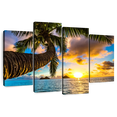 thumbnail image 1 of Elephant Stock Lanikai Beach At Sundown Wall Art - Horizontal Multi Panel Canvas - Living Room Wall Decor - Beach Multi Panel - Gray And Gold Decor - 36" x 22", 1 of 8