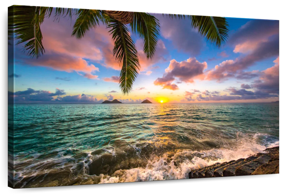 Elephant Stock Lanikai Beach Wall Art - Horizontal Canvas Wall Art ...