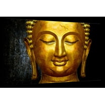 Elephant Stock Large Buddha Face Wall Art - Horizontal Canvas Wall Art - Living Room Wall Decor - Photography Religion And Spirituality Canvas - Black And Gray Decor - 12" x 8"