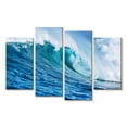 thumbnail image 1 of Elephant Stock Large Wave Wall Art - Horizontal Multi Panel Canvas - Living Room Wall Decor - Beach Multi Panel - Blue And Decor - 30" x 18", 1 of 4