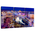 thumbnail image 1 of Elephant Stock Las Vegas At Night Neon Lights Wall Art - Horizontal Multi Panel Canvas - Living Room Wall Decor - Places Multi Panel - Orange And Blue Decor By Susanne Kremer - 50" x 32", 1 of 8