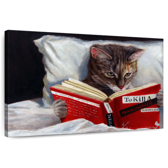 Elephant Stock Late Night Thriller Wall Art - Horizontal Canvas Wall Art - Living Room Wall Decor - Humor Canvas - Red And White Decor By Lucia Heffernan - 48" x 32"