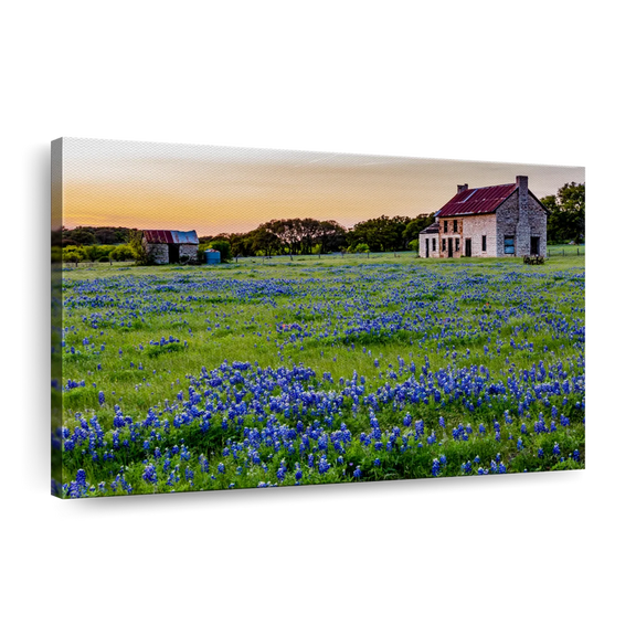 Elephant Stock Lavender Flower Field Wall Art - Horizontal Canvas Wall Art - Living Room Wall Decor - Nature Canvas - Blue And Green Decor - 12" x 8"