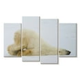 thumbnail image 1 of Elephant Stock Lazy Polar Bear Wall Art - Horizontal Multi Panel Canvas - Living Room Wall Decor - Animal Multi Panel - White And Beige Decor - 43" x 27", 1 of 4