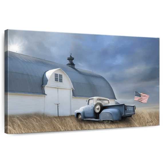 Elephant Stock Let Freedom Reign Wall Art - Horizontal Canvas Wall Art - Living Room Wall Decor - Architecture Canvas - Blue And Yellow Decor By Lori Deiter - 51" x 34"