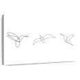 thumbnail image 1 of Elephant Stock Line Hummingbirds Wall Art - Horizontal Canvas Wall Art - Living Room Wall Decor - Animal Canvas - White And Black Decor - 36" x 24", 1 of 8