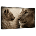 thumbnail image 1 of Elephant Stock Lion And His Cub Wall Art - Horizontal Canvas Wall Art - Living Room Wall Decor - Animal Canvas - Black And Brown Decor - 51" x 34", 1 of 8