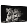 thumbnail image 1 of Elephant Stock Lion And Lioness Mates Wall Art - Horizontal Multi Panel Canvas - Living Room Wall Decor - Animal Multi Panel - Black And Gray Decor - 74" x 48", 1 of 8