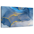 thumbnail image 1 of Elephant Stock Liquid Marble Abstract Wall Art - Horizontal Canvas Wall Art - Living Room Wall Decor - Abstract Canvas - Blue And Gold Decor - 51" x 34", 1 of 8