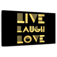 thumbnail image 1 of Elephant Stock Live Laugh Love Typography Iii Wall Art - Horizontal Canvas Wall Art - Living Room Wall Decor - Inspirational And Typography Canvas - Black And Yellow Decor - 30" x 20", 1 of 8