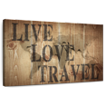thumbnail image 1 of Elephant Stock Live Love Travel Map Wall Art - Horizontal Canvas Wall Art - Living Room Wall Decor - Inspirational And Typography Canvas - Gray And Beige Decor - 39" x 26", 1 of 8