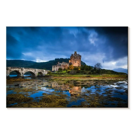 Elephant Stock Loch Duich Castle Wall Art - Horizontal Canvas Wall Art - Living Room Wall Decor - Architecture Canvas - Blue And Green Decor - 12" x 8"
