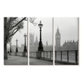 thumbnail image 1 of Elephant Stock London Black And White Wall Art - Horizontal Multi Panel Canvas - Living Room Wall Decor - Places Multi Panel - Gray And Black Decor - 74" x 48", 1 of 4