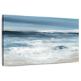 thumbnail image 1 of Elephant Stock Long Beach Waves Wall Art - Horizontal Canvas Wall Art - Living Room Wall Decor - Abstract Canvas - Blue And White Decor By Carol Robinson - 12" x 8", 1 of 8