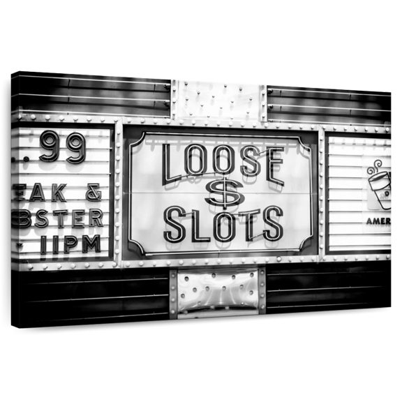 Elephant Stock Loose Dollar Slots Wall Art - Horizontal Canvas Wall Art - Living Room Wall Decor - Hobbies And Lifestyle Canvas - Black And Gray Decor By Philippe Hugonnard - 24" x 16"