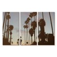 thumbnail image 1 of Elephant Stock Los Angeles Palms Silhouette Wall Art - Horizontal Multi Panel Canvas - Living Room Wall Decor - Places Multi Panel - Brown And Blue Decor - 50" x 32", 1 of 4