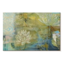 Elephant Stock Lotus Dream Wall Art - Horizontal Canvas Wall Art - Living Room Wall Decor - Floral And Botanical Canvas - Green And Blue Decor By Jodi Fuchs - 12" x 8"