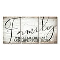 thumbnail image 1 of Elephant Stock Love Never Ends Family Quote Wall Sign Wall Art - Horizontal Multi Panel Canvas - Living Room Wall Decor - Wall Signs Multi Panel - White And Black Decor - 62" x 30", 1 of 4