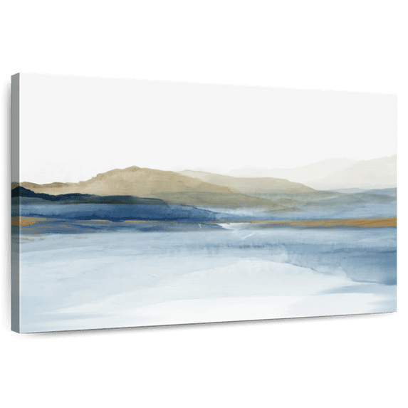 Elephant Stock Luminosity Wall Art - Horizontal Canvas Wall Art - Living Room Wall Decor - Abstract Canvas - Blue And Brown Decor By Allison Pearce - 36" x 24"