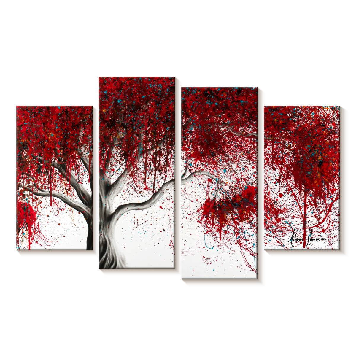 Elephant Stock Magenta Kissing Tree Wall Art - Horizontal Multi Panel ...