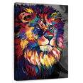 thumbnail image 1 of Elephant Stock Majestic Lion Abstract Color Wall Art - Vertical Canvas Wall Art - Living Room Wall Decor - Animal Canvas - Black And Blue Decor - 26" x 39", 1 of 8