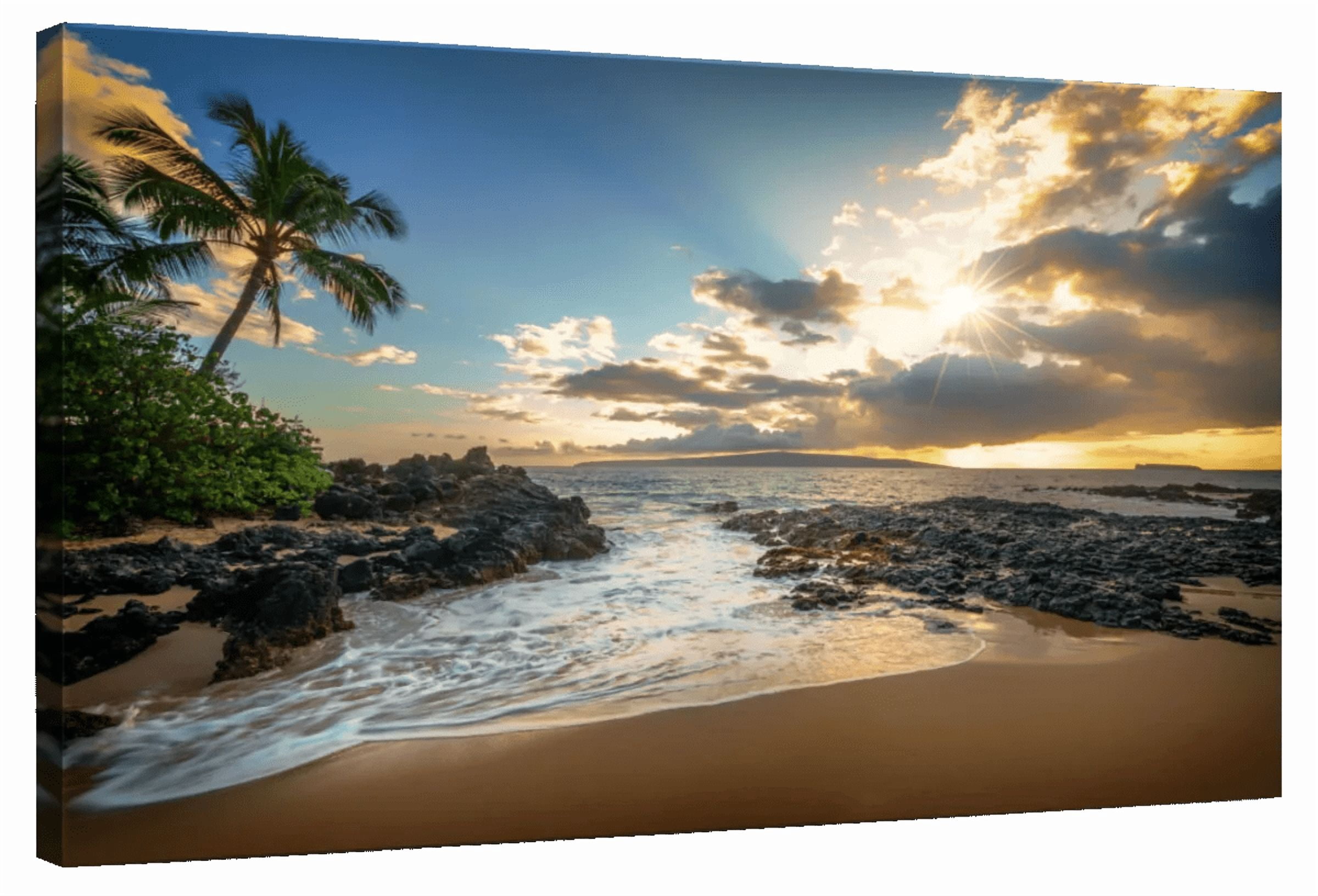 Elephant Stock Makena Cove Sunset Sky Wall Art - Beach Canvas Canvas ...