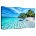 thumbnail image 1 of Elephant Stock Maldives Beach Coast Wall Art - Horizontal Canvas Wall Art - Living Room Wall Decor - Beach Canvas - Blue And Beige Decor - 39" x 26", 1 of 8