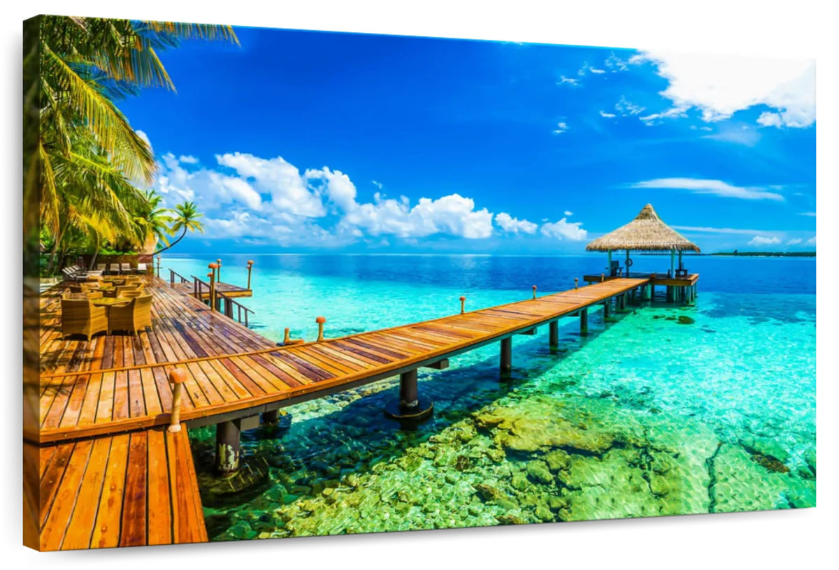 Elephant Stock Maldives Beach Resort Wall Art - Horizontal Canvas Wall ...
