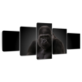 thumbnail image 1 of Elephant Stock Male Silverback Gorilla Wall Art - Horizontal Multi Panel Canvas - 5 Pieceliving Room Wall Decor - Photography Animal Multi Panel - Black And Brown Decor - 92" x 42", 1 of 8