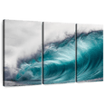 thumbnail image 1 of Elephant Stock Mammoth Wave Wall Art - Horizontal Multi Panel Canvas - Living Room Wall Decor - Beach Multi Panel - Turquoise And Teal Decor - 38" x 24", 1 of 8