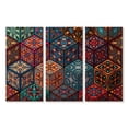 thumbnail image 1 of Elephant Stock Mandala Cubes Wall Art - Horizontal Multi Panel Canvas - Living Room Wall Decor - Decor Elements Multi Panel - Teal And Turquoise Decor - 23" x 14", 1 of 4