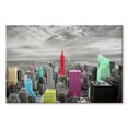 thumbnail image 1 of Elephant Stock Manhattan Pop Wall Art - Horizontal Canvas Wall Art - Living Room Wall Decor - Places Canvas - Blue And Pink Decor - 39" x 26", 1 of 4