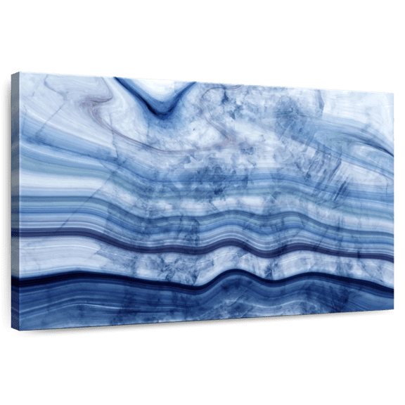 Elephant Stock Marble Abstract Wall Art - Horizontal Canvas Wall Art - Living Room Wall Decor - Abstract Canvas - Blue And Decor - 45" x 30"