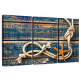 thumbnail image 1 of Elephant Stock Marine Rope Knots Wall Art - Horizontal Multi Panel Canvas - Living Room Wall Decor - Nautical Multi Panel - Blue And Orange Decor - 38" x 24", 1 of 8