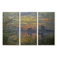 thumbnail image 1 of Elephant Stock Marine View With A Sunset Wall Art - Horizontal Multi Panel Canvas - Living Room Wall Decor - Beach Multi Panel - Blue And Green Decor By Claude Monet - 23" x 14", 1 of 4